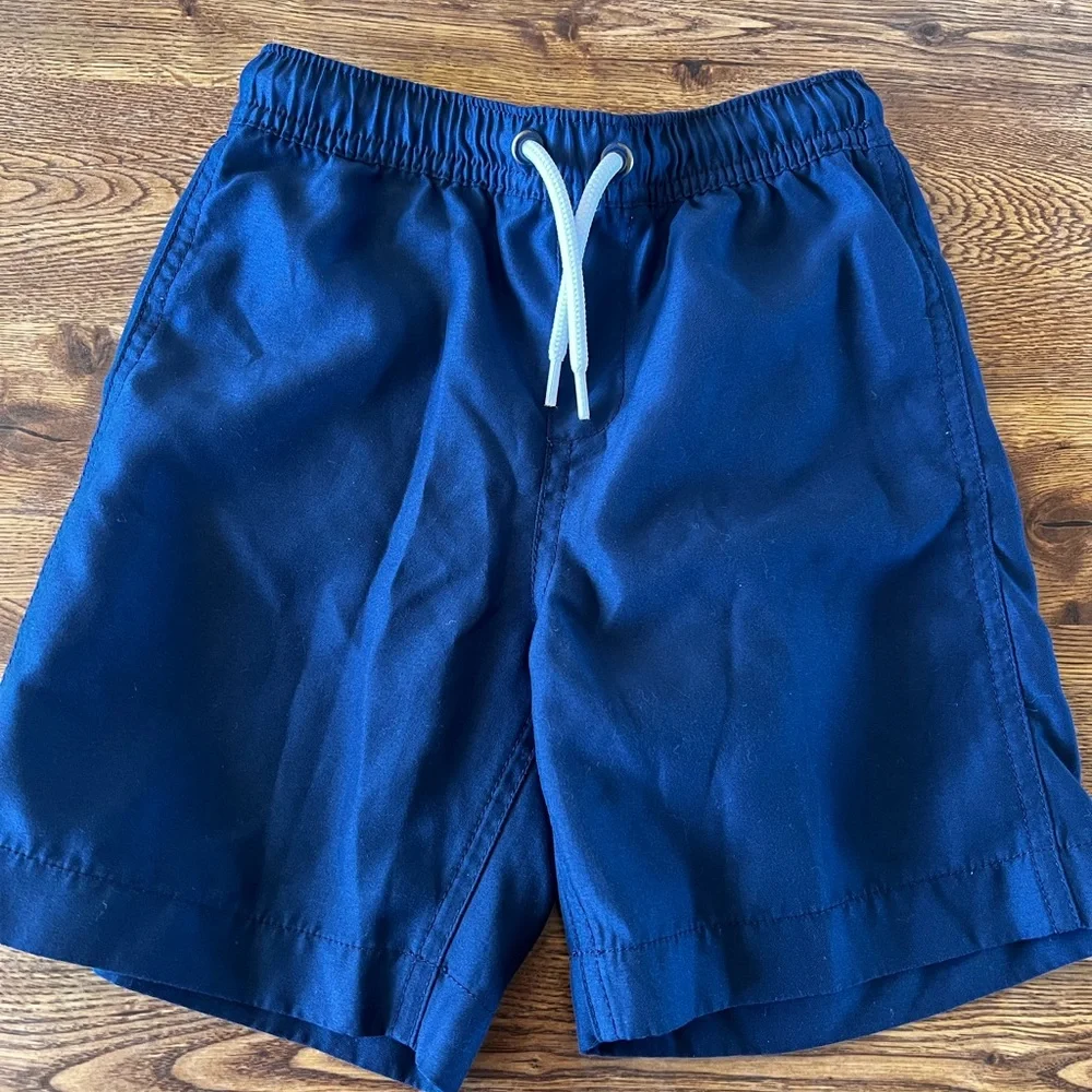 Lands' End Boys XS (4-5) Navy Blue Swim Trunks